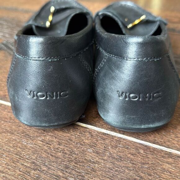 Vionic Hilo womens black loafers size 9 comfort shoe work preppy academia leathe - Picture 4 of 8